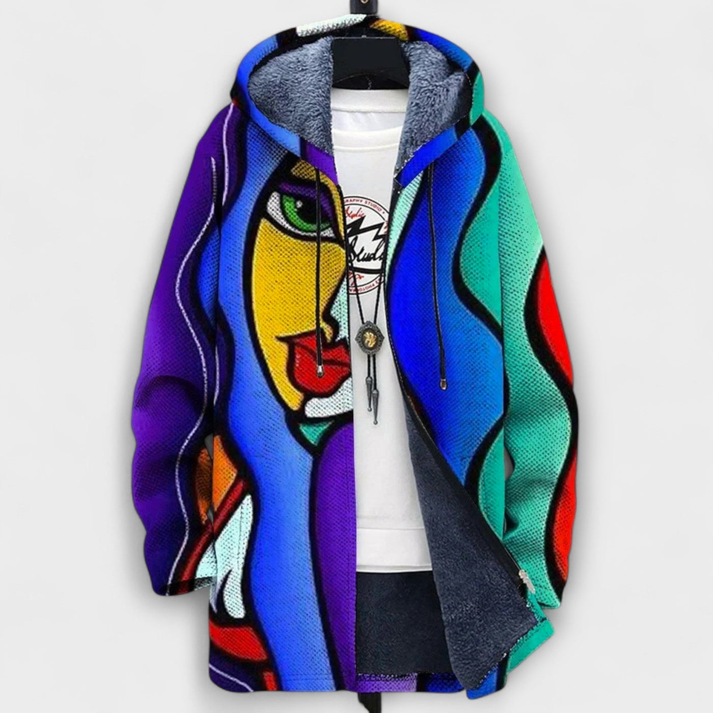 Cardigan lussuoso con ispirazione artistica