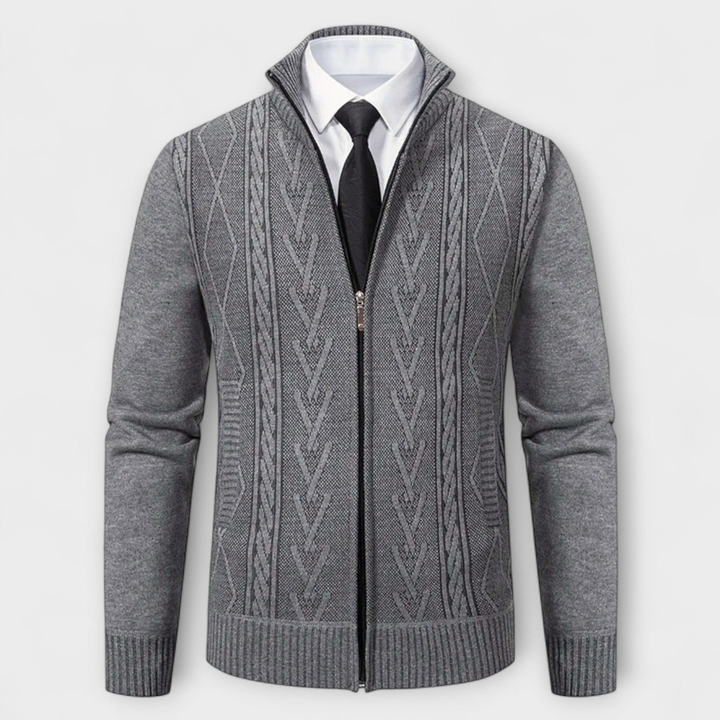 Langley™ – Cardigan con zip a lavorazione a trecce