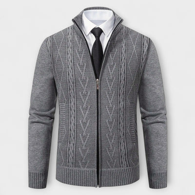Langley™ – Cardigan con zip a lavorazione a trecce
